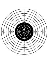 Мишень 50 шт для пневматики 25 м чёрно-белая, 140 мм, картон 280 г/м