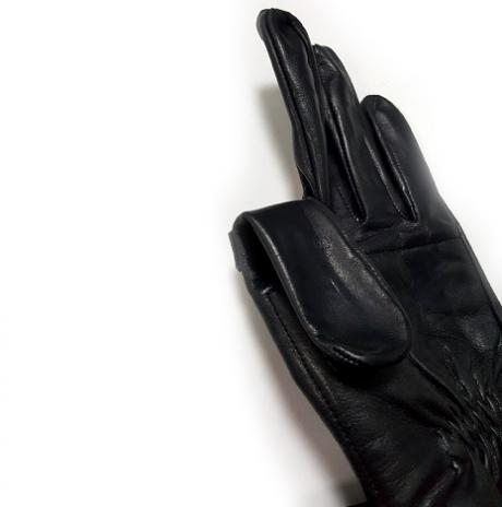 Перчатки стрелковые KSGB кожаные, чёрные фото