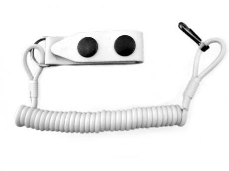Шнур пистолетный (тренчик) стандартный шлевка-карабин белый фото