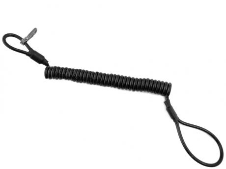 Шнур пистолетный (тренчик) стандартный петля-карабин черный фото